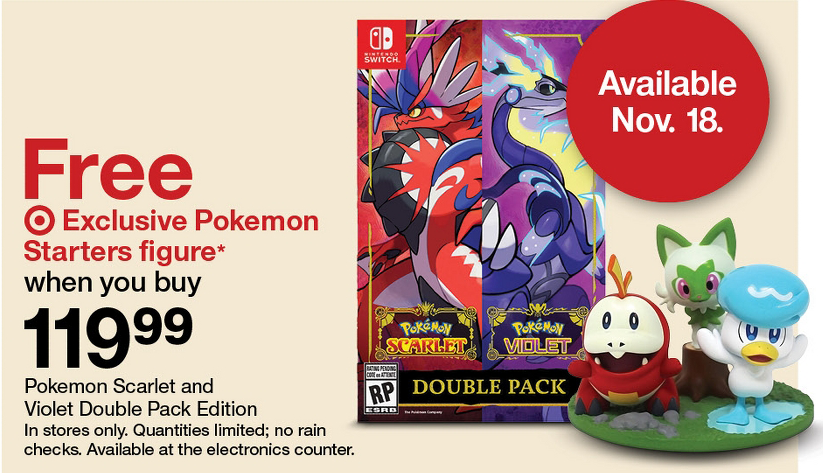 Pokémon Scarlet and Pokémon Violet launch November 18th 