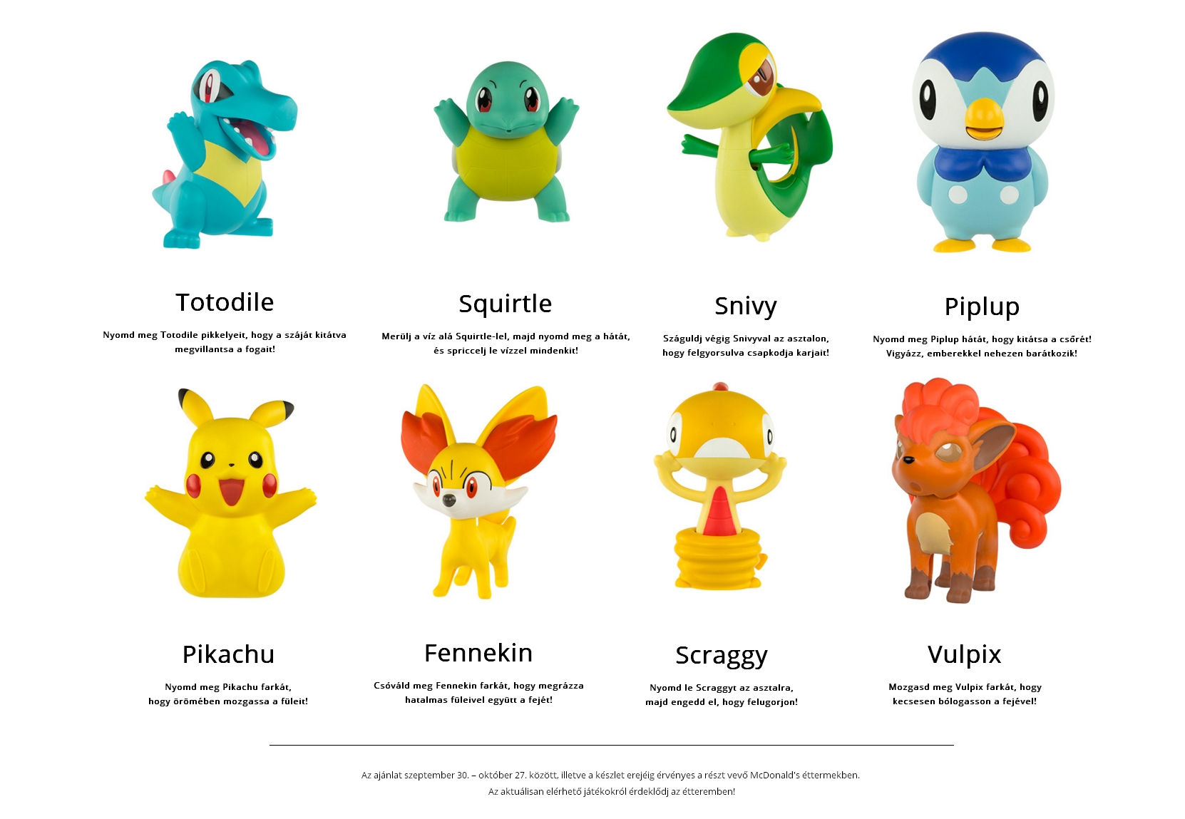 Bonecos Pokémon Mc Donalds e Burguer king