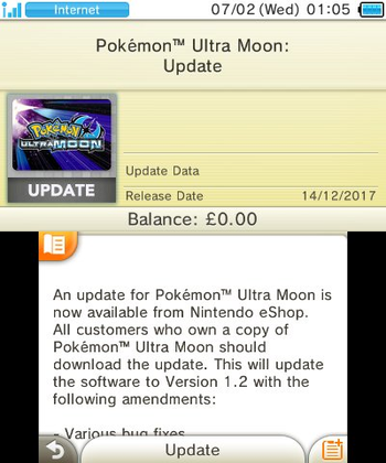 Pokémon Ultra Sun & Ultra Moon - Patch de atualização disponível e