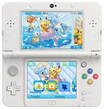 Nintendo 3ds Themes Pokemon Riding On Laplace Pikachu Pretending To Be The Boss Pocketmonsters Net