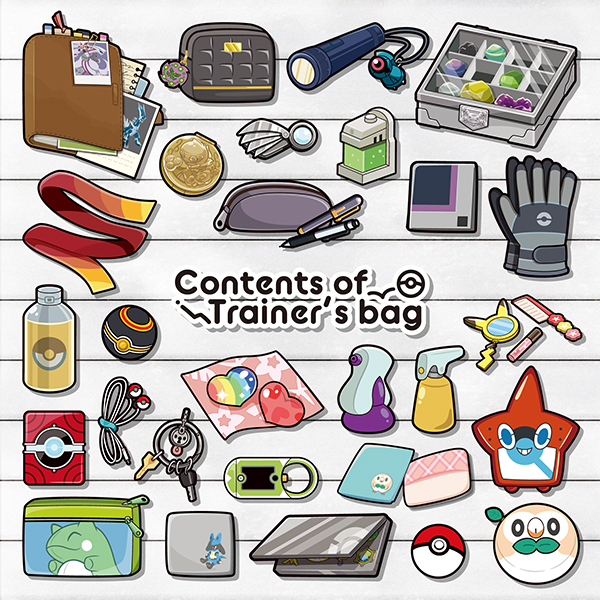 Pokemon Center Original Contents of Trainer’s bag Assorted Mini Sticker set NV