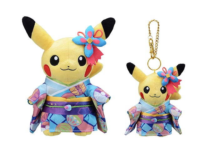 Pokemon Pikachu in Kaga Kimono Japan Import Center Kanazawa Plush doll×2