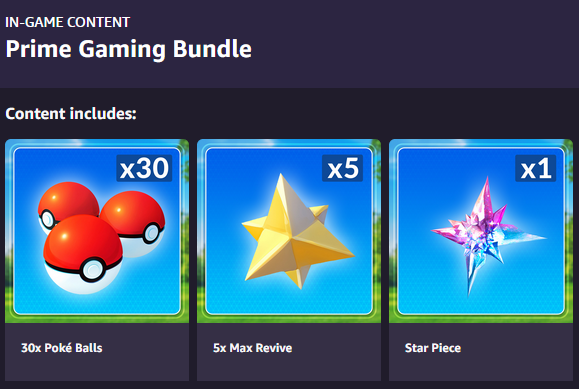 Prime Gaming: Pokemon Go In-Game/App Content Bundles