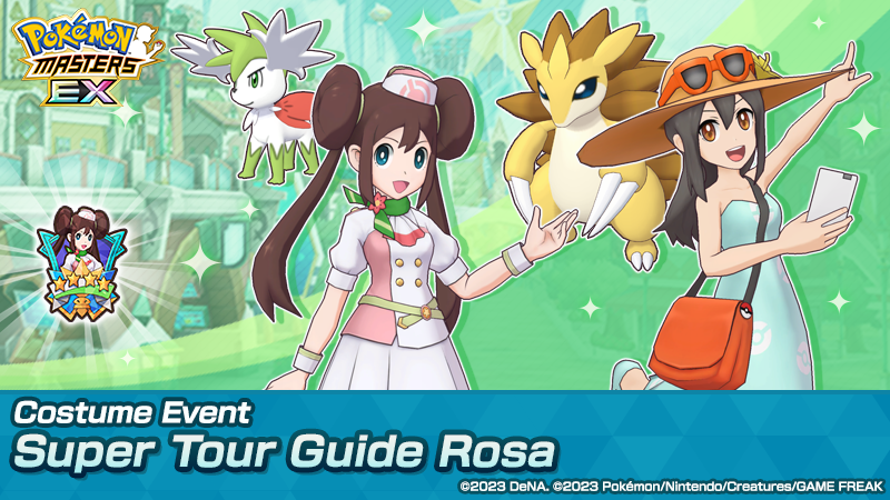 ◓ Pokémon Masters EX: Evento 'Super Tour Guide Rosa' estreia Sync Pair de  Rosa & Shaymin