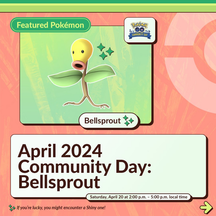 Pokémon GO April 2024 Community Day Bellsprout